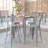 Gwennette 31.5" Square Commercial Poly Bar Top Restaurant Table with Steel Frame-2130247245
