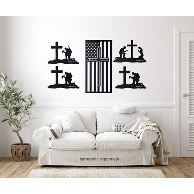 Metal Wall Hanging Cross Police Officer