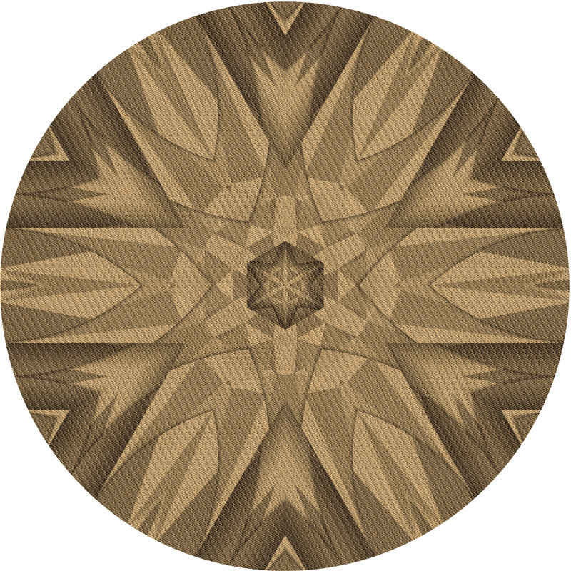 Tapis géométrique brun, Rond 5 pi