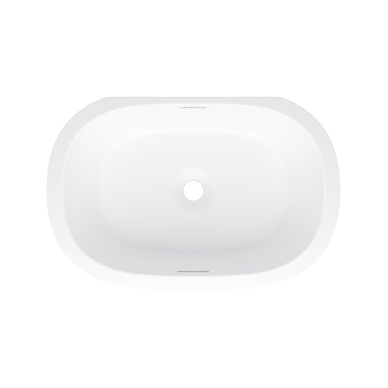 Matte White Stone Oval Undermount Bathroom Sink