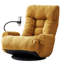 Chaise réglable en jaune, rotative à 360 degrés, structure en métal avec siège souple à plateforme pivotante jaune, rembourrage en tissu de siège