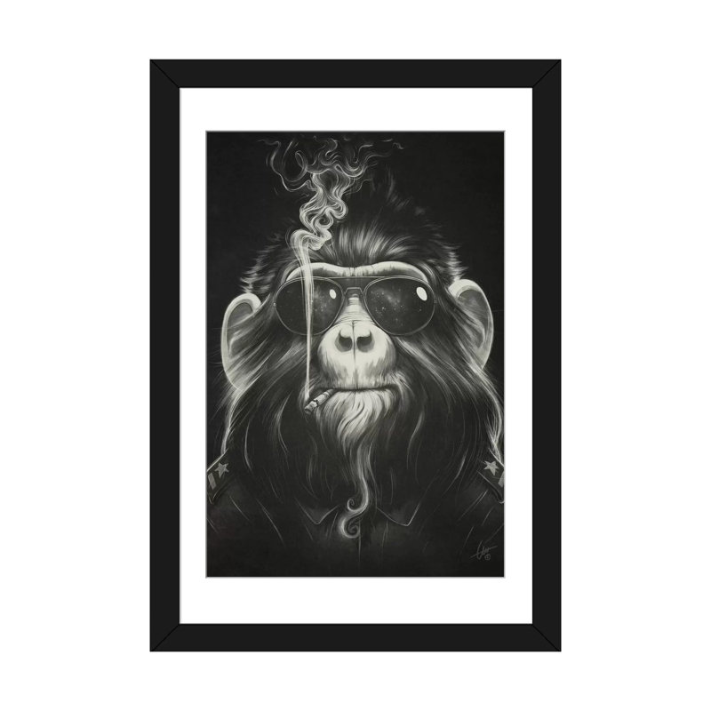« fumee em », impression sur toile, H 24 po x l 16 po x P 1 po, Papier d'art encadré noir, Blanc