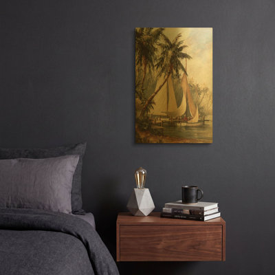 'Rum Cay' By Malarz Gold Metal Wall Art, 12" x 16"