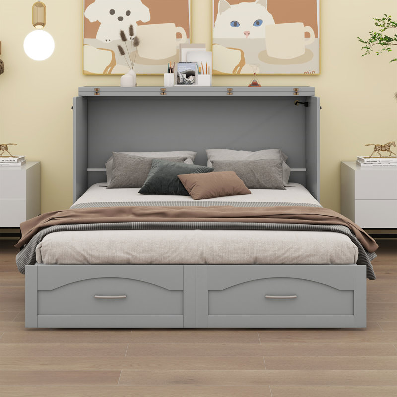 Amy-Jane Murphy Bed, Queen, Gray