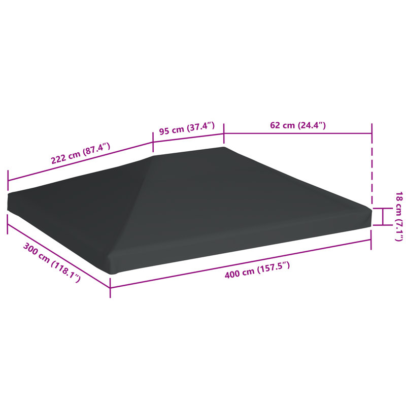 Freeport Park Fabric Replacement Canopy for Gazebo, Gray