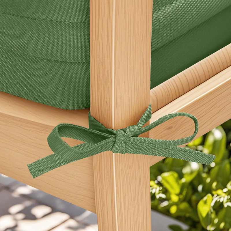 Coussins de siège d'extérieur imperméables pour meubles de patio, L 19 po x P 19 po, 3", Vert mousse foncé