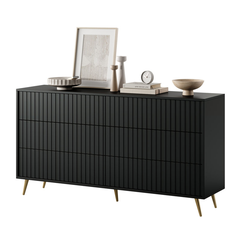 Stobie 6 - Drawer Chest of Drawers, Black
