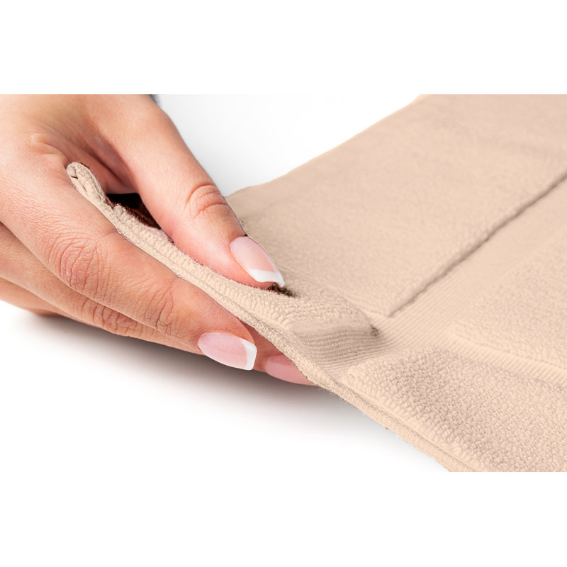  Tapis de bain 100% coton très absorbant pour plancher de salle de bain, Beige