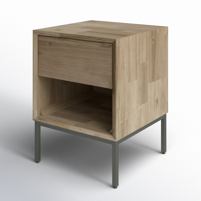 Varela 1-Drawer Nightstand with Storage, Drifted Sand
