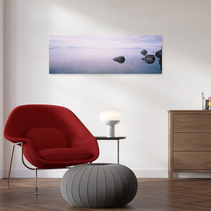 Rock formations in a lake Great Salt Lake Utah USA 1 Piece Wrapped Canvas Panoramic Wall Art, 30.48 cm H x 91.44 cm W