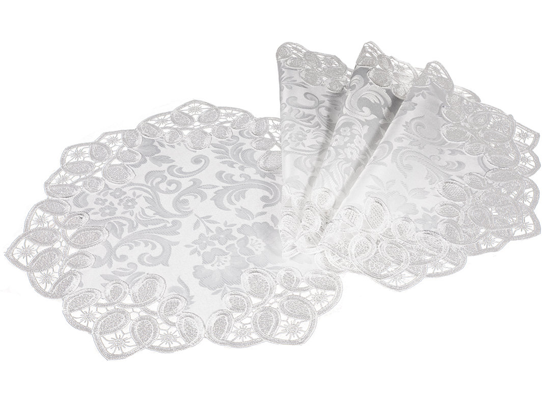 Christofer Polyester Embroidered Round Placemat (Set of 4) One Allium Way®