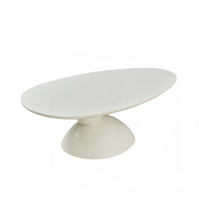47.27"Fiberglass Oval Coffee Table with Sculptural Base by Orren Ellis
