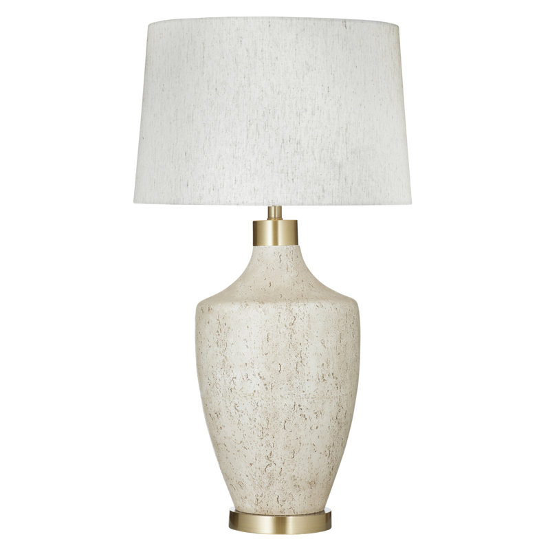 Adelyn 34" Ribbed White Ceramic Table Lamp