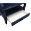 Table de chevet de rangement bleu marine avec pieds fuselés et poignées noires style cannelures de minuit-550268663