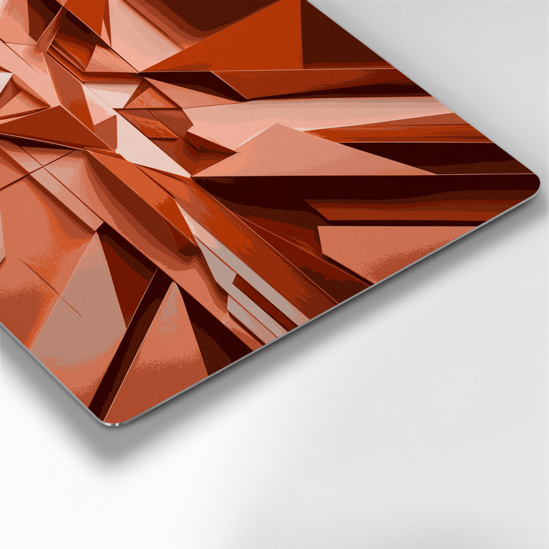 «Geometric Abstraction 35», art mural en métal rose, H 11 po x l 14 po