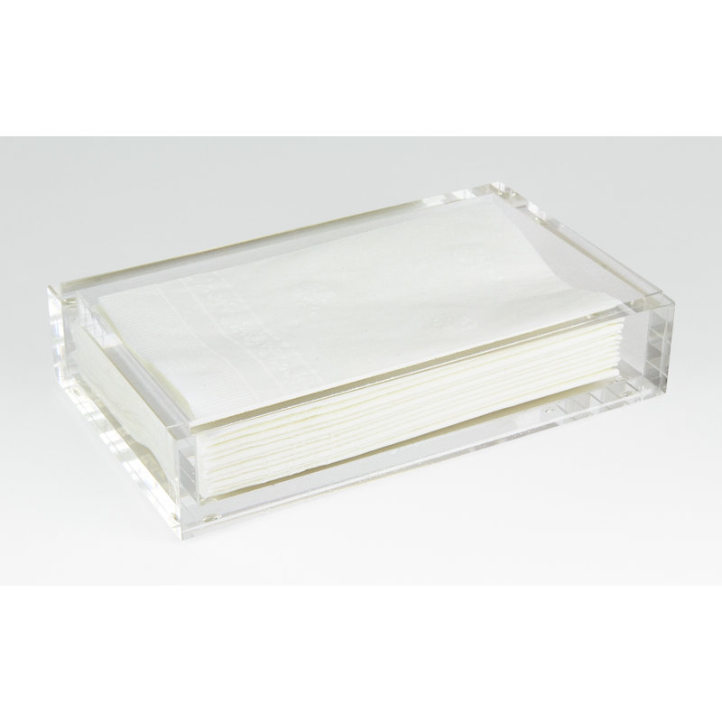 Lucite Cocktail Napkin Tray, Gold