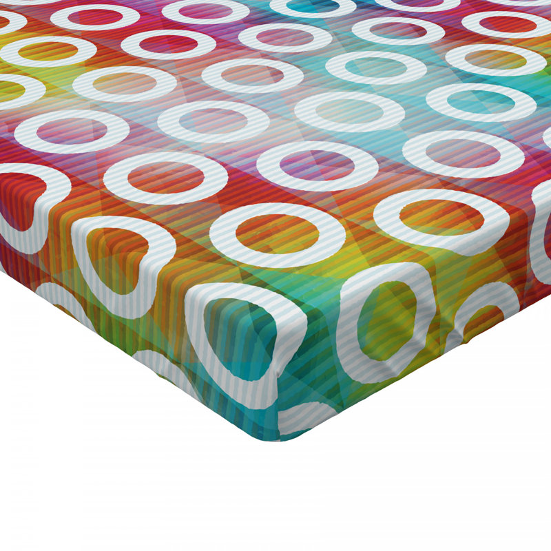 Microfiber Geometric Fitted Sheet, Full Fitted Sheet