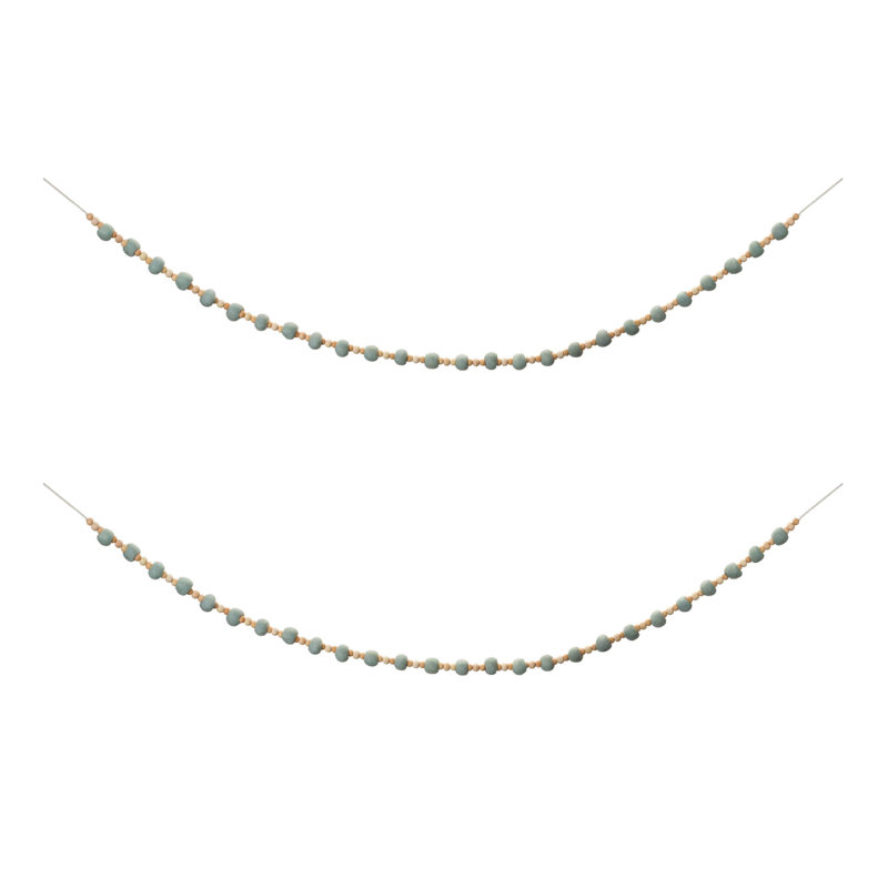 Wood 68'' Novelty Garland Garland, Blue/Tan