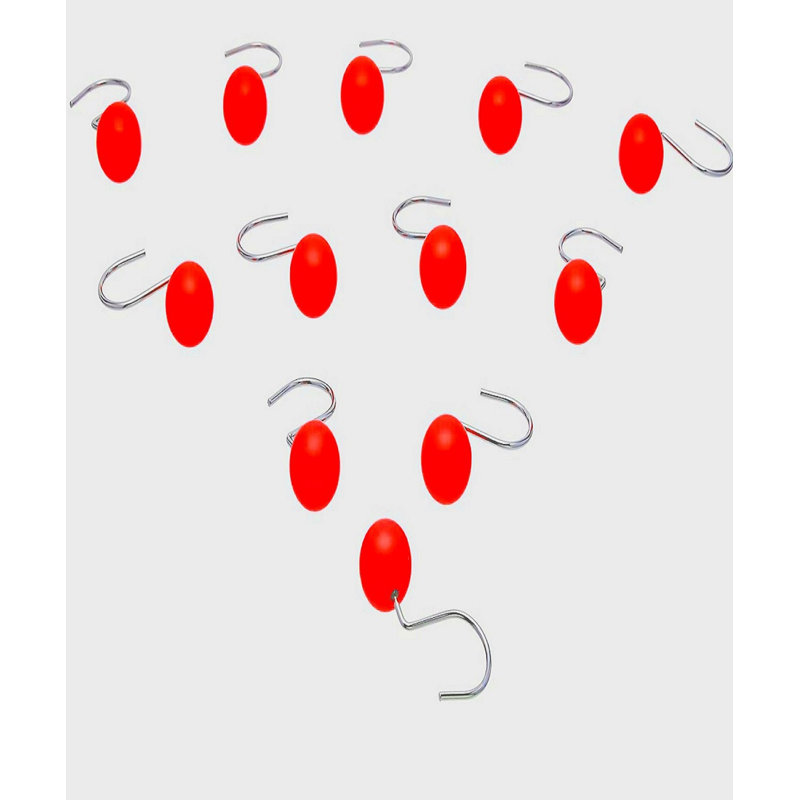 Crochets de rideau de douche ronds, rouge