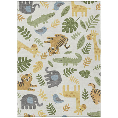 Machine Washable Indoor/Outdoor Chantille ACN2578 Kids Rug