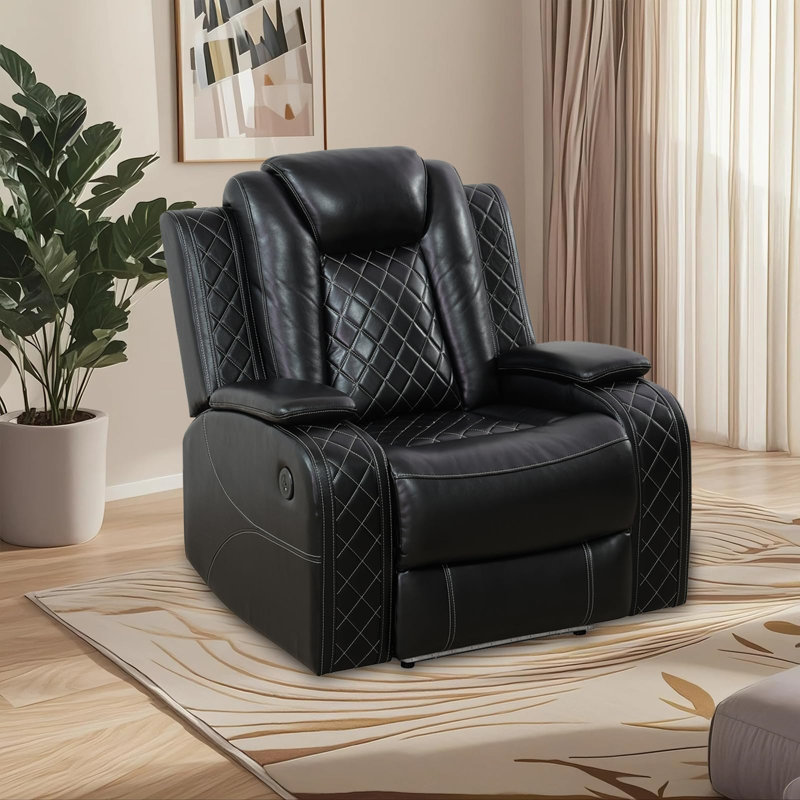 Fauteuil inclinable en cuir noir