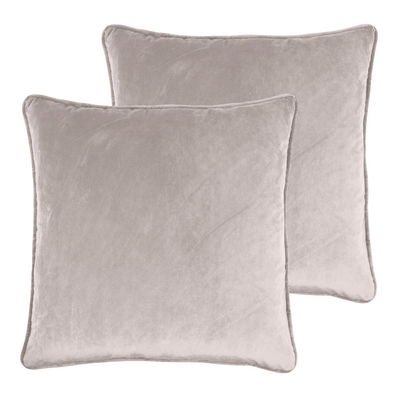 Housse et insert de coussin en velours , Gris clair, 22 po x 22 po