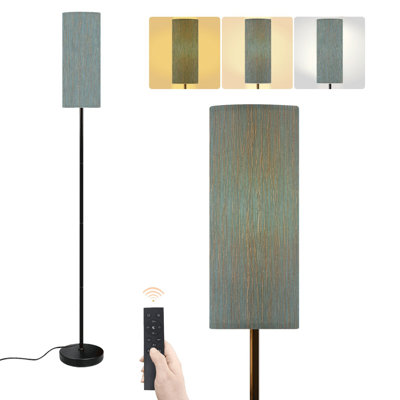 Floor Lamp Light Blue green stripe golden luxury Vertical Stripe minimalist modern Dimmable Modern Standing Lamp with Remote Control Footswitch Bulb Lampshade Tall Pole Corner Lamp for Living Room Bedroom Office