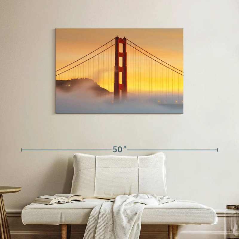 Lilie Golden Gate Bridge Sunset Mist, H 26 po x l 39 po