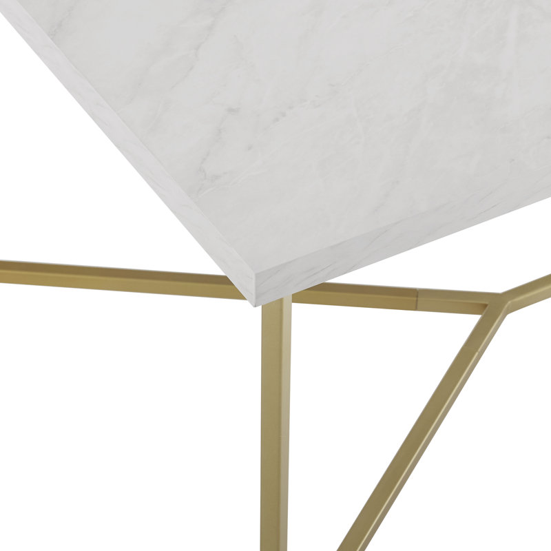 Allie Frame Coffee Table, Gold, White