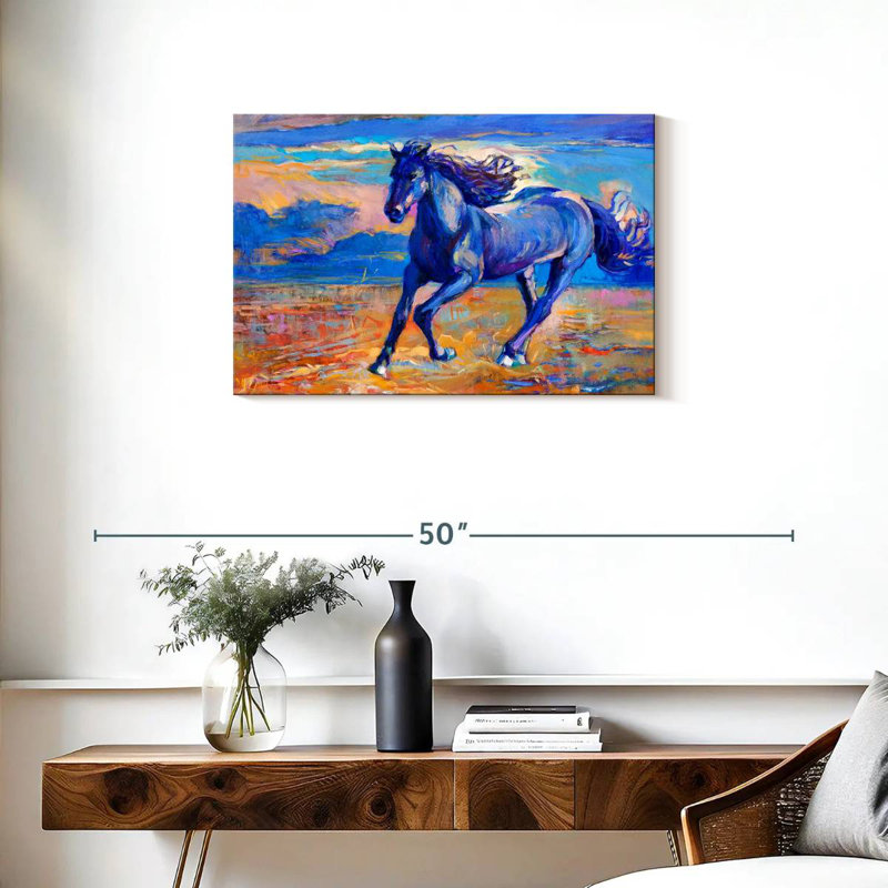 Brampt Blue Horse, 20" H x 30" W