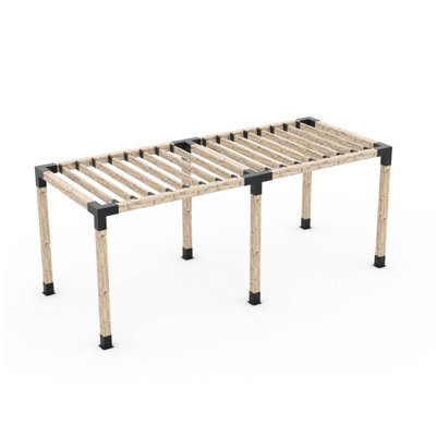 Toja Double Pergola Kit For 6X6 Wood Posts With Knect 2X6 Top Rafter Brackets