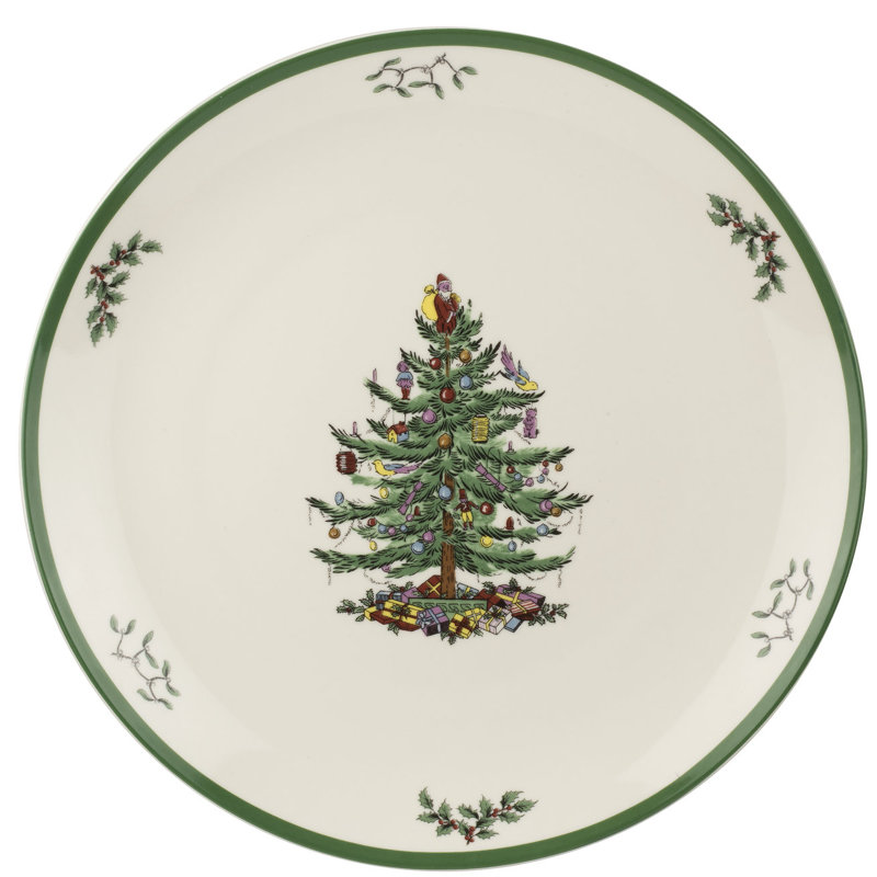 Spode Christmas Tree Round Platter 14"