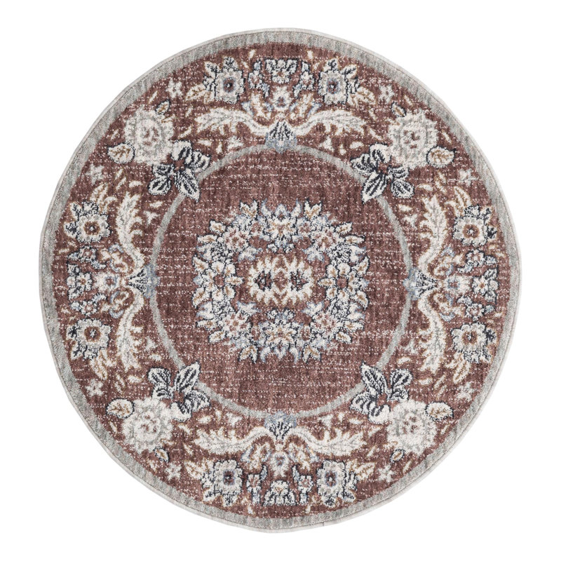 Erica Floral Indoor Rug, Round 3'3"