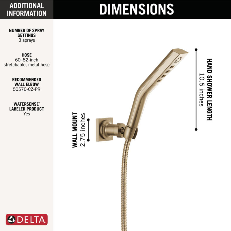 H2O Hand Shower 1.75 GPM Wall-Mount 3S