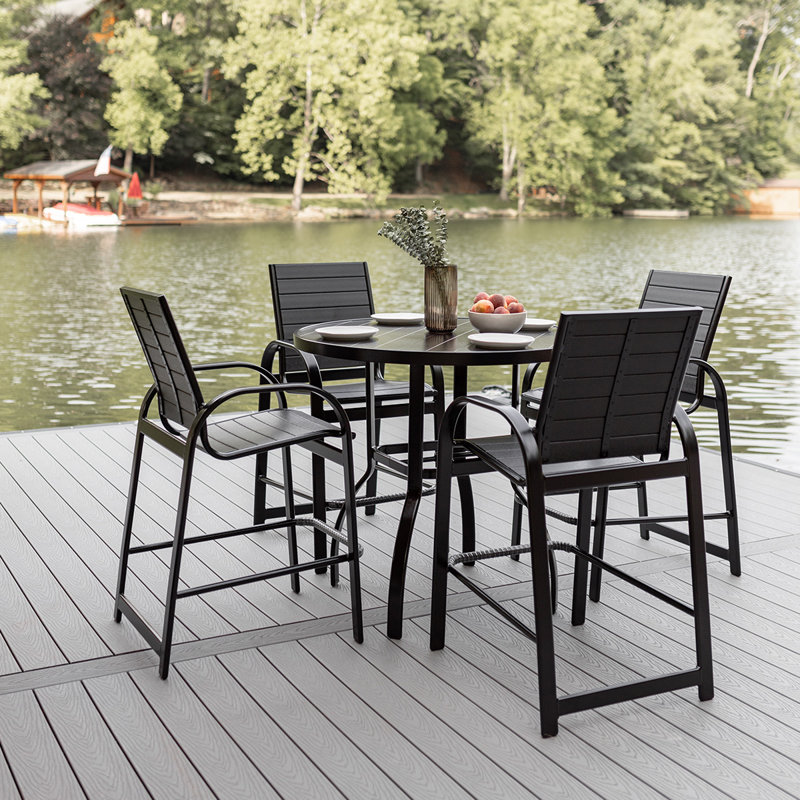 Murphy Outdoor Aluminum 42″ Round Bar Table, Clay