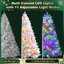 Arbre de Noël argenté 7,4 pi avec 1200 pointes, 400 lumières DEL, 11 modes et un support en métal pour l'intérieur et l'extérieur