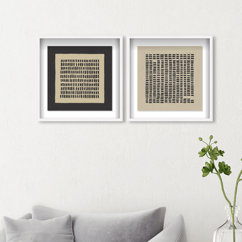 Tiny Windows Set Shadowbox Abstract Print by Oliver Gal, Black Frame, 12 x 12, 21.5"H x 21.5"W, White Shadowbox