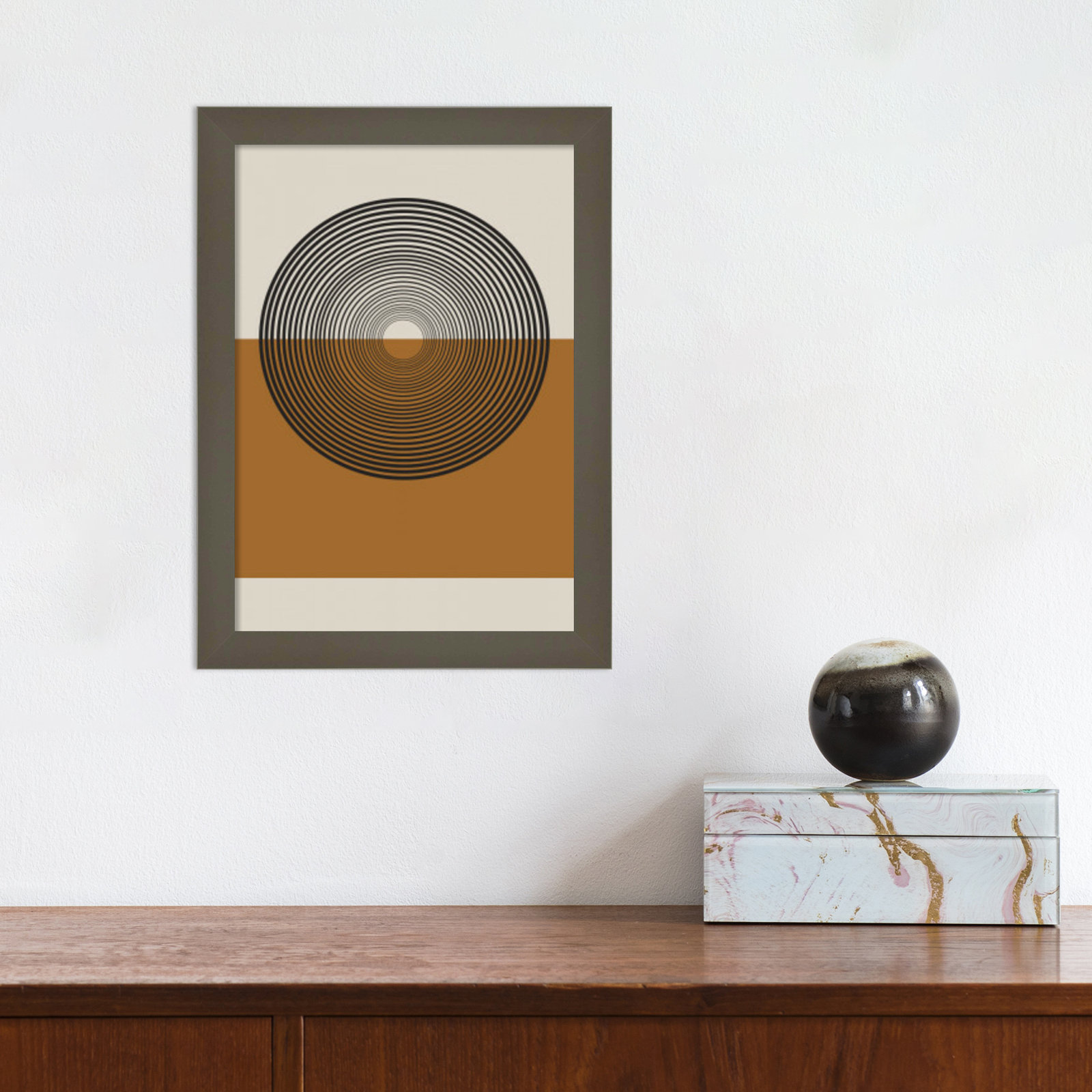 Retro Landscape by The Miuus Studio, 13" H x 10" W x 1" D, Gray