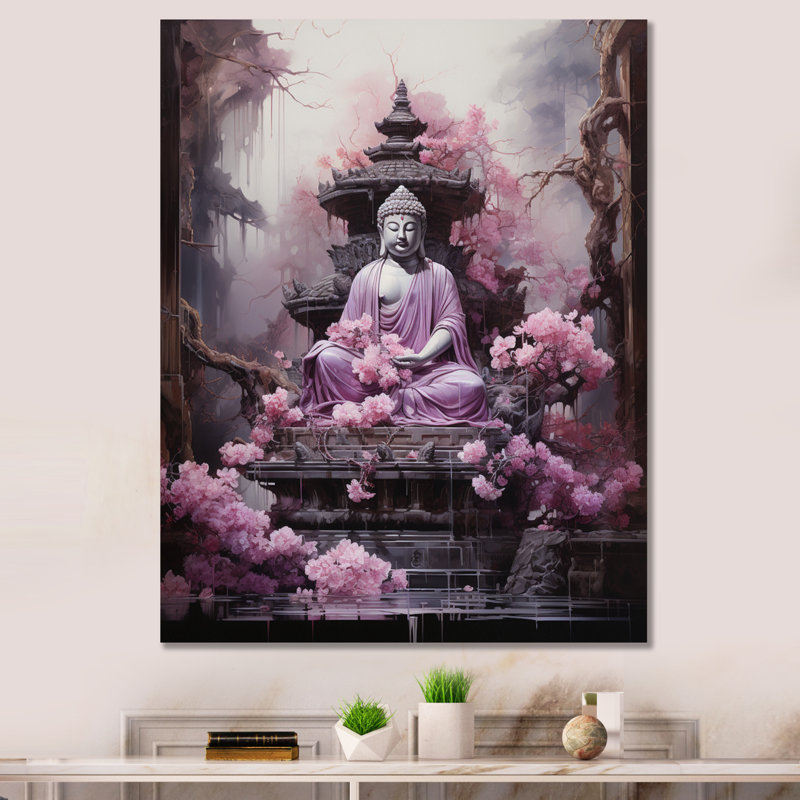 Berenika Pink Buddhism Buddhist Chant - impression, Toile tendue, H 32 po x l 24 po x P 1 po