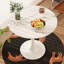 Table de salle à manger 31,4 "ronde, table de salle à manger en marbre blanc à motif tulipe à motif médiéval, table de salle à manger pour 2-3 personnes