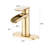 Waterfall Bathroom Faucet - Brushed Gold Single Handle With Deck Plate & Pop Up Overflow Drain Craftsmanship Benefit-125364258