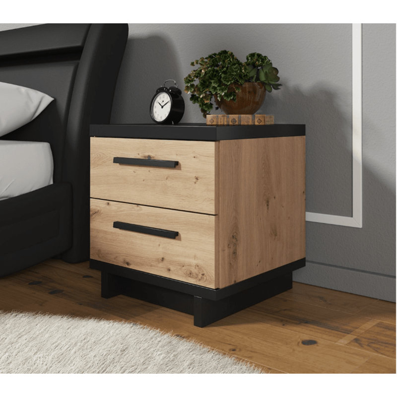 Nathen 45cm W Solid + Manufactured Wood Bedside Table