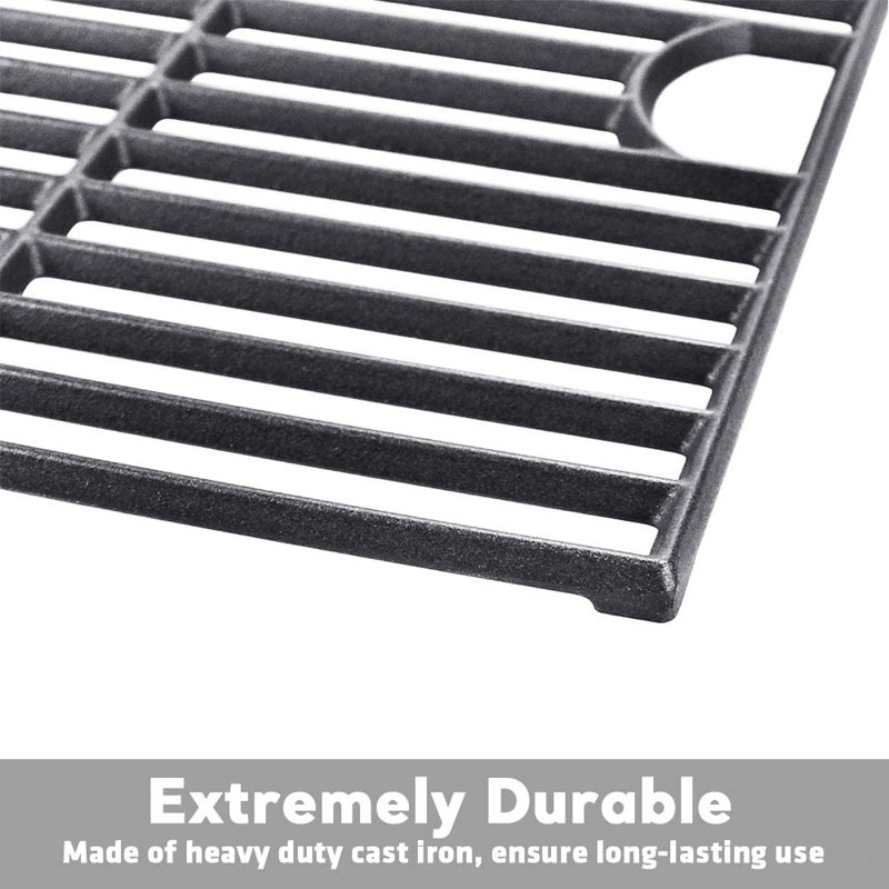 17'' Black Polished Porcelain Coated Cast Iron Grill Grates Set