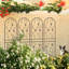 Paquet de 4 treillis de jardin en métal 86,7 po x 19,7 po antirouille pour plantes grimpantes, support de fleur extérieur papillon noir-179154596
