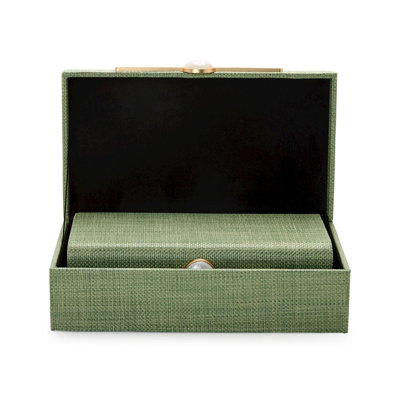 Ensemble de 2 boîtes de rangement en fausse mer verte pour nid de perle