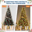 Arbre de Noël 6,5 pi pré-éclairé, arbre de Noël crayon avec 240 lumières blanches chaudes - 8 modes, extension à charnière automatique, support en métal pliable-2086723944