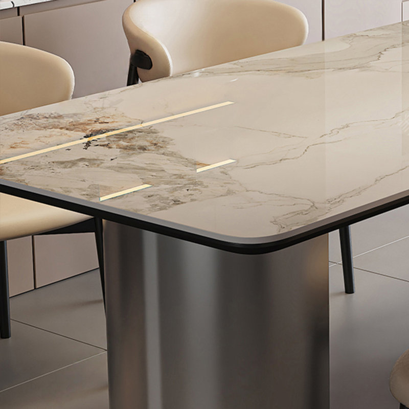 Simple and luxurious rectangular dining table, 29.52"H x 78.74"L x 31.49"W