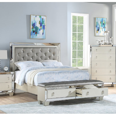 Mitsie Vegan Leather Standard Storage Bed