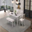 Ensemble de salle à manger extensible 6 pièces 6 pièces: table de ferme rustique de 59 à 72 pouces et 4 chaises + banc, pieds rétro sculptés-376735058