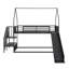 Lit superposé en métal avec lits simples noirs, glissade et escalier pour escalier «Delight» noir, ajoutant du charme à votre chambre à coucher-2143928514